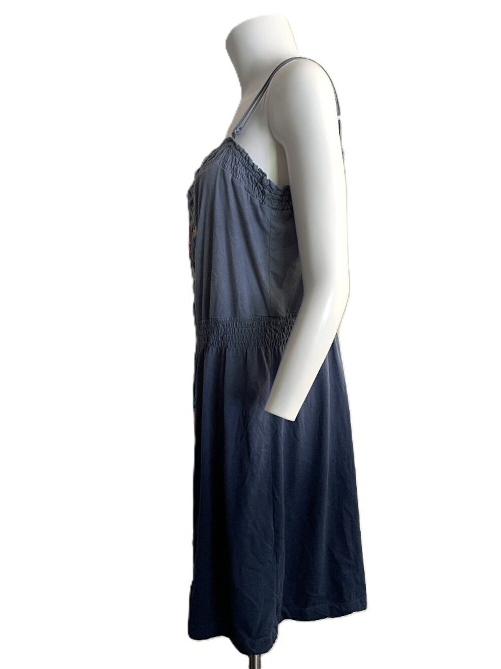 Vintage Johnny Was T Shirt Dress L Embroidered USA Made Ombre 100% Cotton Knit - Picture 6 of 12